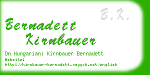 bernadett kirnbauer business card